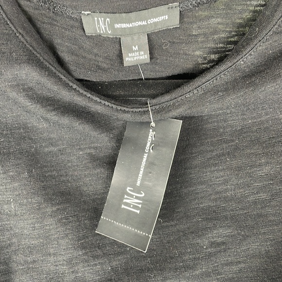 INC International Concepts ~ Puff-Sleeve Top ~ Deep Black ~ NWT! - Picture 7 of 9